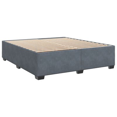 vidaXL Boxspring met matras fluweel donkergrijs 200x200 cm