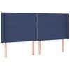 vidaXL Boxspring met matras en LED stof blauw 160x200 cm