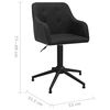 vidaXL Eetkamerstoelen 4 st draaibaar stof zwart