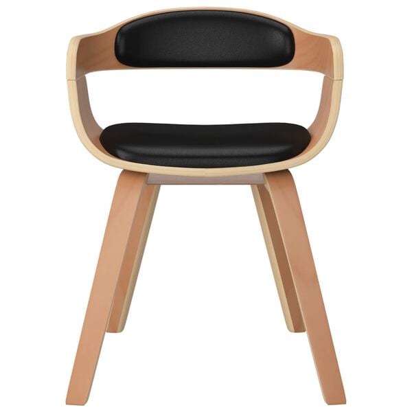 vidaXL Eetkamerstoelen 6 st gebogen hout en kunstleer zwart