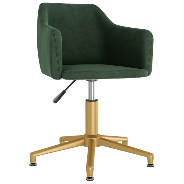 vidaXL Eetkamerstoelen draaibaar 6 st fluweel donkergroen