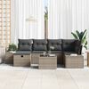 vidaXL Tuin Sofa Set met kussen 7 pcs Grijs poly rattan
