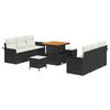 vidaXL Tuinbankenset 9 st Zwart poly rattan