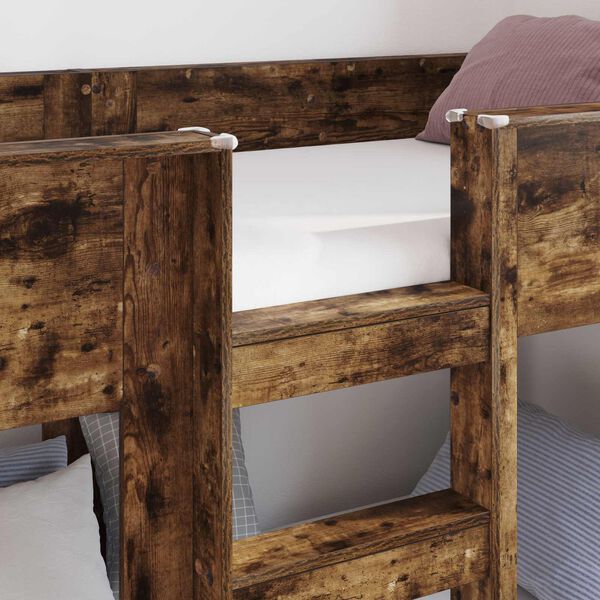vidaXL Bunk Bed voor Kinderen Gerookt eiken 90 x 190 cm Bewerkt hout