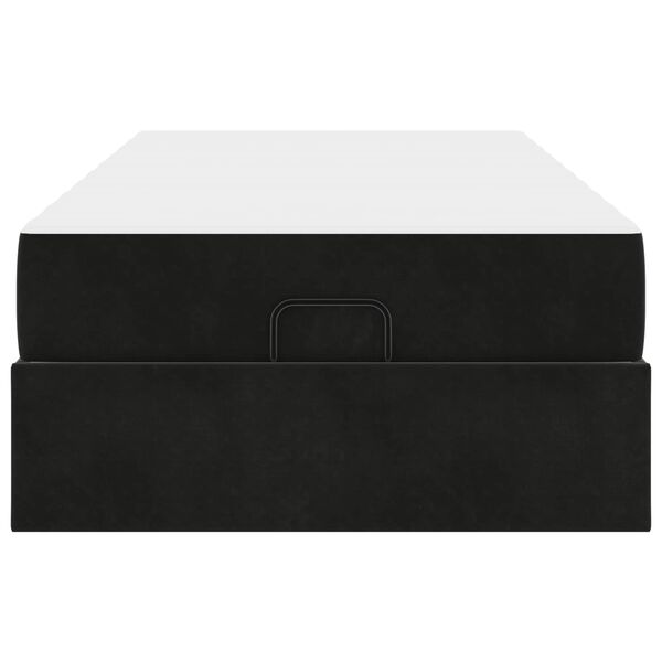 vidaXL Bedframe met matras met matras 2 pcs Zwart Fluweel