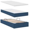 vidaXL Opbergbed met LED met matras Blauw 100 x 200 cm Polyester