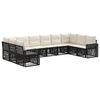 vidaXL Tuinbankenset 10 pcs Zwart en Cream Wit poly rattan