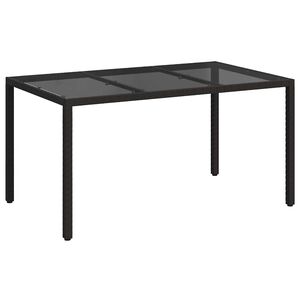 vidaXL Tuinstafel Zwart 150 x 90 x 75 cm poly rattan