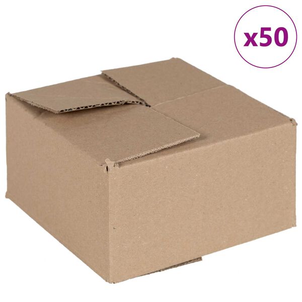 vidaXL Vouwdoos met opslag 50 pcs Naturel 15 x 15 x 8 cm Karton