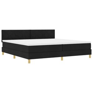 vidaXL LED Box Spring Bed met hoofdeinde Zwart 200 x 200 cm Stof