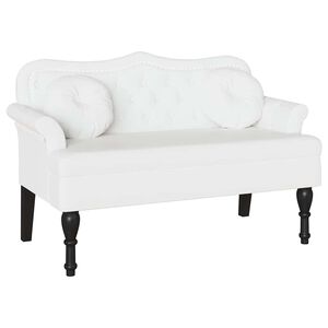 vidaXL Chesterfield Bank Wit 120,5 x 65 x 75 cm Nep Leer