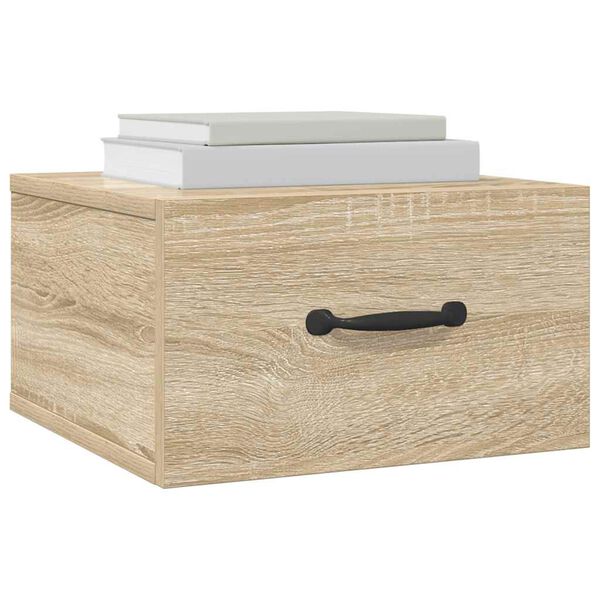 vidaXL Nachtkastjes 2 st wandgemonteerd 35x35x20 cm sonoma eikenkleur