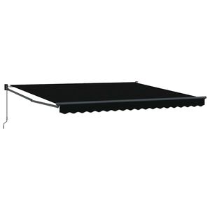 vidaXL Inklapbaar Zonnescherm Zwart 400 &times; 300 cm