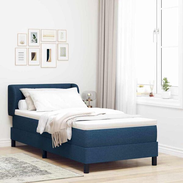 vidaXL Boxspringbed met matras met hoofdeinde Blauw 80 x 200 cm Stof