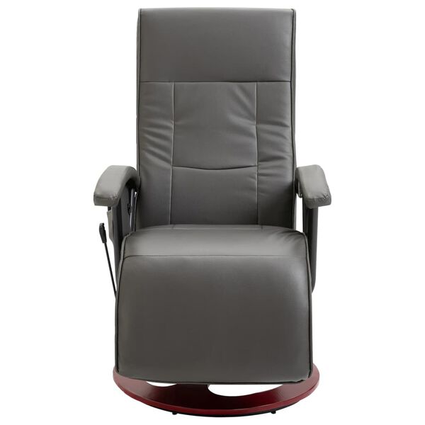 vidaXL Massagestoel kunstleer grijs