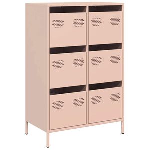 vidaXL Hoge kast 68x39x101,5 cm staal roze