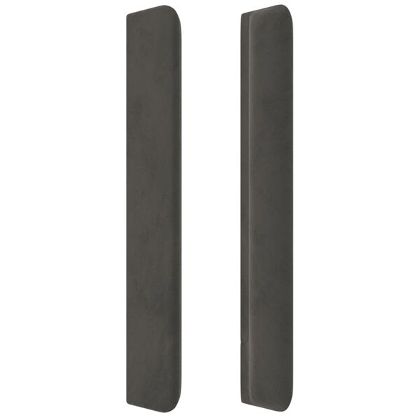 vidaXL Hoofdbord met randen 93x16x118/128 cm fluweel donkergrijs