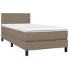 vidaXL Boxspring met matras stof taupe 80x200 cm