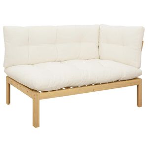 vidaXL Hoekstoffe Licht Acacia en Cr&egrave;me Wit Acaciahout