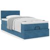 vidaXL Ottoman bed met matras 90x200cm fluweel donkerblauw