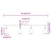 vidaXL Plafondspot met schijnwerpers Wit 25.5 x 8 x 16 cm Metaal