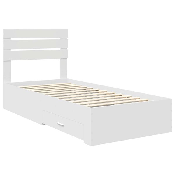 vidaXL Bedframe met lade met hoofdeinde met opslag Bewerkt hout