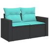 vidaXL 9-delige Loungeset met kussens poly rattan zwart