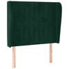 vidaXL Hoofdbord met randen 93x23x118/128 cm fluweel donkergroen