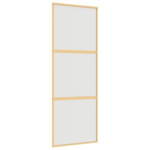 vidaXL Schuifdeur 76x205 cm mat ESG-glas en aluminium goudkleurig