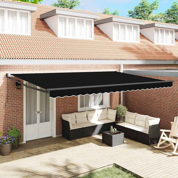 vidaXL Markies Zwart 500 x 300 x 165 cm Polyester en Metaal