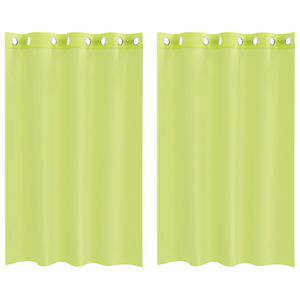 vidaXL Gordijnen voile met doorvoertules 2 st 140x175 cm appelgroen