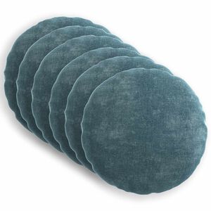 vidaXL Kussensloop 6 st HEERLEN Blauw &Oslash; 30 cm Chenille Stof