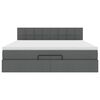 vidaXL Ottoman bed met matras 180x200cm stof donkergrijs