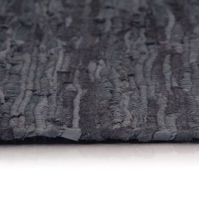 vidaXL Vloerkleed Chindi handgeweven 120x170 cm leer grijs