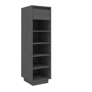 vidaXL Schoenenkast 30x34x105 cm massief grenenhout grijs
