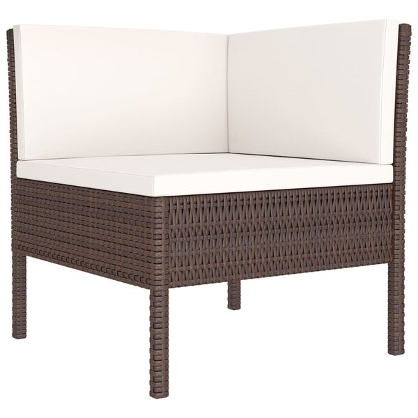 vidaXL 11-delige Loungeset met kussens poly rattan bruin