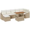 vidaXL Tuin Sofa Set 8 st Beige Poly riet