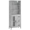 vidaXL Hoge kast 69,5x34x180 cm bewerkt hout betongrijs
