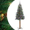 vidaXL Slanke Kerstboom Groen 180 cm PVC en massief dennenhout