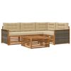 vidaXL Buiten bankenset 5 st Natuurlijk en Beige