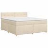 vidaXL Boxspringbed met matras Cr&egrave;mekleurig 140 x 190 cm Stof