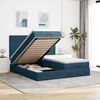vidaXL Ottoman bed met matrassen 180x200cm fluweel donkerblauw