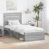 vidaXL Bedframe Grijs Sonoma 75 x 190 cm Massief grenenhout