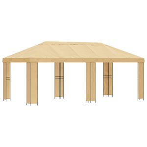 vidaXL Tuinprieel 6 x 3 m Cr&egrave;mekleurig Polyester en staal 190 gsm