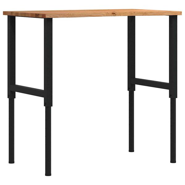 vidaXL Werkbank 100x60x(71,5-98) cm eikenhout lichtbruin