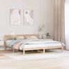 vidaXL Bedframe met hoofdeinde Naturel 200 x 200 cm Massief grenenhout