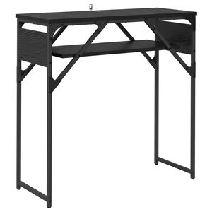 vidaXL Consoletafel Zwart Eiken Bewerkt hout 75x30x75cm