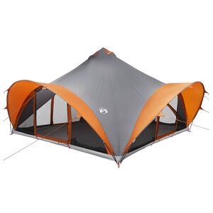 vidaXL Tipi Tent met dak Grijs en Oranje 18-Persoon Polyester en staal