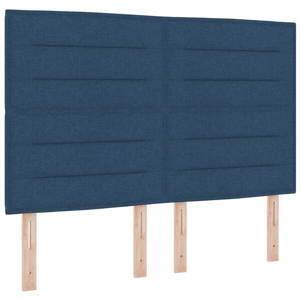 vidaXL Hoofdbord met hoofdeinde Blauw 144 cm Nep Leer