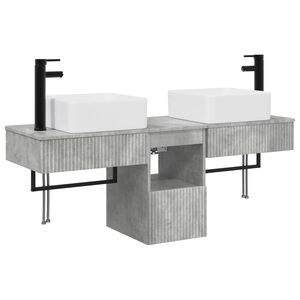 vidaXL Badkamerkastenset 3 st Betongrijs 53 x 35 x 39 cm Bewerkt hout